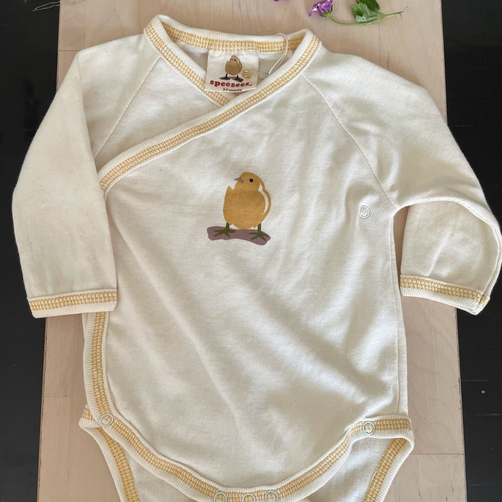 Organic Cotton Kimono-Style Onesie 3-6 months